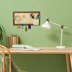 Bamboo & Plastic Rattan Hole Board Jewelry Display Stands&nbsp;ODIS-GA0001-89