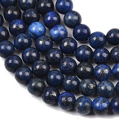 Dyed Natural Grade AA Lapis Lazuli Round Bead Strands&nbsp;G-M290-6mm-AA