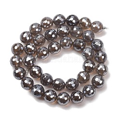 Electroplated Natural Agate Beads Strands&nbsp;G-B191-A07-10mm-05
