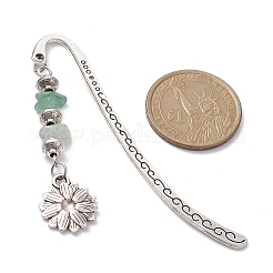 12Pcs Gemstone Chip Beaded Pendant Bookmarks with Alloy Mixed Shapes Charms&nbsp;GG-CJ91EC-AS