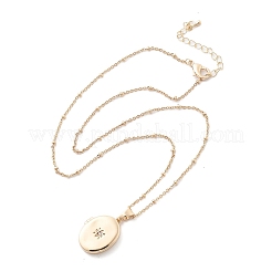 Clear Cubic Zirconia Locket Necklaces&nbsp;LS-NJEW-A036-01C