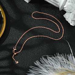 2mm Rack Plating Brass Rope Chain Adjustable Slider Necklaces for Women Men&nbsp;MAK-L044-06RG