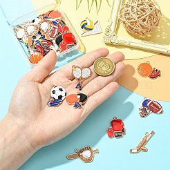 36Pcs 9 Styles Sports Zinc Alloy Enamel Pendants&nbsp;FIND-CJ0005-30