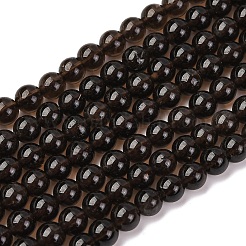Natural Smoky Quartz Round Beads Strands&nbsp;X-G-E329-6mm-38