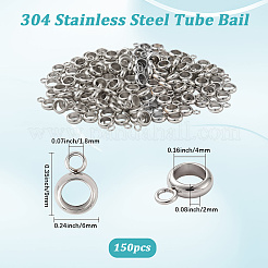 150Pcs 304 Stainless Steel Tube Bails&nbsp;STAS-BBC0008-25