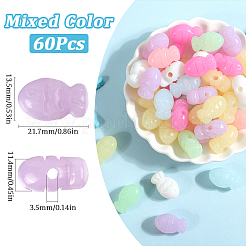 60Pcs Opaque Acrylic Beads&nbsp;FIND-SC0012-60