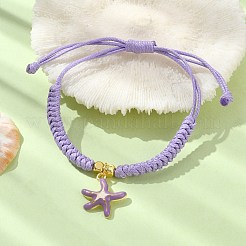 Starfish Shape Alloy Enamel Pendant Bracelets&nbsp;BJEW-JB09883-01