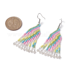 Boho 304 Stainless Steel with Glass Dangle Stud Earring&nbsp;EJEW-MZ00178