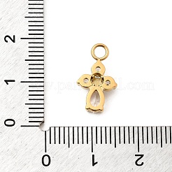304 Stainless Steel Micro Pave Cubic Zirconia Pendants&nbsp;X-STAS-P431-40A-G