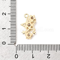 Brass Micro Pave Clear Cubic Zirconia Pendants&nbsp;KK-B179-11G