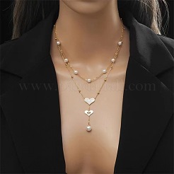 304 Stainless Steel Double Layer Necklaces for Women&nbsp;FS-WGA608E-01