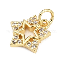 Brass Micro Pave Cubic Zirconia Pendants&nbsp;KK-L231-13G-01