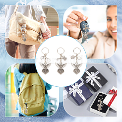 2 Sets Angel Tibetan Style Alloy Pendant Keychain&nbsp;KEYC-PH0001-93