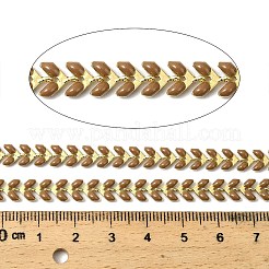 Brass Enamel Leaf Link Chains&nbsp;CHC-F021-02G-10