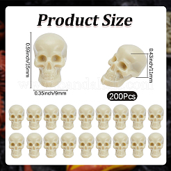 200Pcs Mini Resin Skull Display Decorations&nbsp;FIND-SP0005-58A