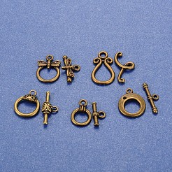 Mixed Tibetan Style Toggle Clasps&nbsp;TIBE-PH0004-11
