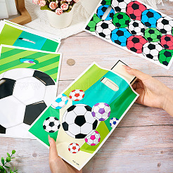 30Pcs 3 Style Rectangle Plastic Football Printed Gift Storage Bags with Hole Handles&nbsp;ABAG-TA0001-82