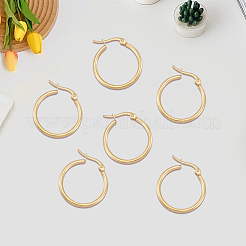 12 Pairs 304 Stainless Steel Hoop Earrings&nbsp;EJEW-BBC0002-38A