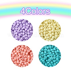 800Pcs 4 Styles Mixed Styles 8/0 Glass Round Seed Beads&nbsp;SEED-FS0001-18C