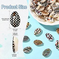 90Pcs 9 Styles Printed Natural Cowrie Shell Beads&nbsp;SHEL-CJ0001-41
