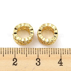 Brass Micro Pave Cubic Zirconia European Beads&nbsp;KK-H452-20G