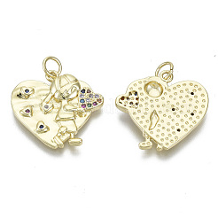 Brass Micro Pave Cubic Zirconia Pendants&nbsp;ZIRC-S061-172G-NF
