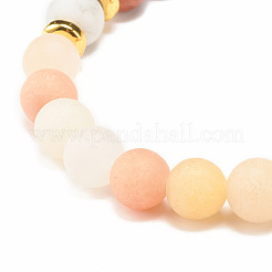 Natural Aventurine & Wood Round Beaded Stretch Bracelet&nbsp;BJEW-JB07805