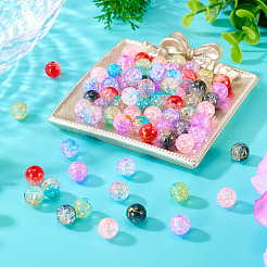 200Pcs 8 Colors Transparent Crackle Acrylic Beads&nbsp;DACR-TA0001-01