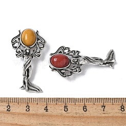 Angel Brass Natural Mookaite Pendants&nbsp;KK-D361-02AS-12