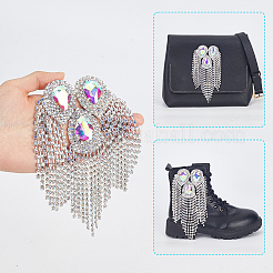Iron with Rhinestone Tassel Rivet Epaulettes&nbsp;AJEW-WH0481-527A
