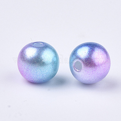 Rainbow ABS Plastic Imitation Pearl Beads&nbsp;OACR-Q174-6mm-02