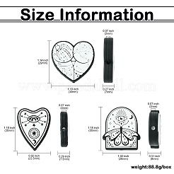 15Pcs 3 Styles Food Grade  Gothic Theme Silicone Focal Beads&nbsp;SIL-CJ0001-88