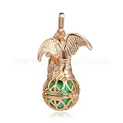 Golden Plated Brass Hollow Round Cage Pendants&nbsp;KK-J249-03G