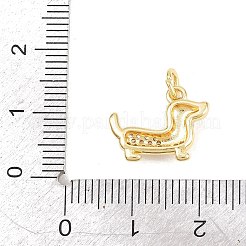 Brass Micro Pave Clear Cubic Zirconia Pendants&nbsp;KK-F938-25F-G