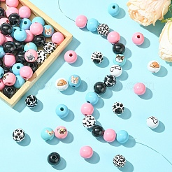 DIY Round Wood Beads & Jute Cord Pendant Decoration Making Kits&nbsp;DIY-YW0010-83