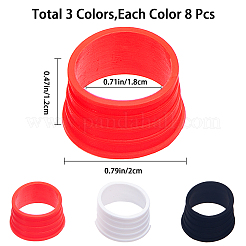 24Pcs 3 Colors Tennis Racket Handle Elastic Rubber Ring&nbsp;FIND-GF0004-51