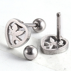Tarnish Resistant 201 Stainless Steel Barbell Cartilage Earrings&nbsp;EJEW-R147-35