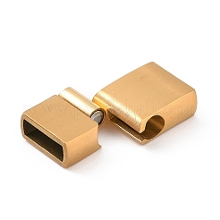 Ion Plating(IP) 304 Stainless Steel Rectangle Magnetic Clasps with Glue-in Ends&nbsp;STAS-E089-42G-A