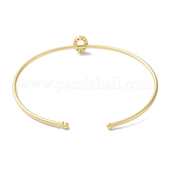 Rack Plating Brass Micro Pave Clear Cubic Zirconia Letter Open Cuff Bangles&nbsp;BJEW-A018-01G-O