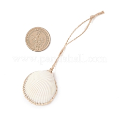 Electroplate Sea Shell Pendant Decorations&nbsp;HJEW-JM04621
