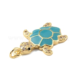 Rack Plating Brass Micro Pave Cubic Zirconia Pendants&nbsp;KK-C021-01G-02