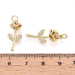 Brass Micro Pave Cubic Zirconia Pendants&nbsp;KK-T071-123G