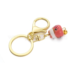 Fortune Cat Porcelain Pendant Keychain&nbsp;KEYC-G064-02F
