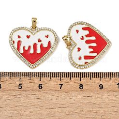 Brass Micro Pave Cubic Zirconia Pendants&nbsp;KK-A257-16G-01