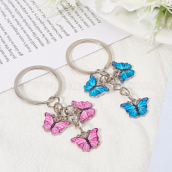 2Pcs 2 Colors Zinc Alloy Keychain&nbsp;KEYC-CP0001-36