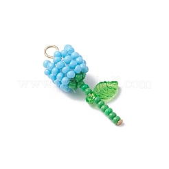 Grade A Round Glass Seed Beads Acrylic Flower Charms&nbsp;PALLOY-MZ00690-05