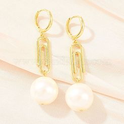 Paperclip with Round Brass Hoop Earrings&nbsp;EJEW-Z164-12G