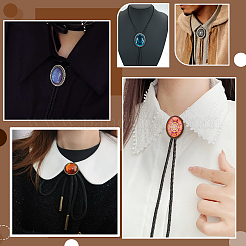 12Pcs Zinc Alloy Bolo Tie Slides Clasp Cabochon Settings&nbsp;FIND-NB0007-03AB