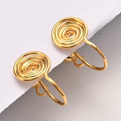 Brass Clip-on Earring Converters Findings&nbsp;KK-D060-04G-01