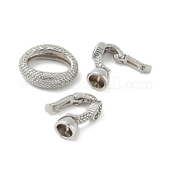Brass Micro Pave Clear Cubic Zirconia Fold Over Clasps&nbsp;LS-KK-M326-01P